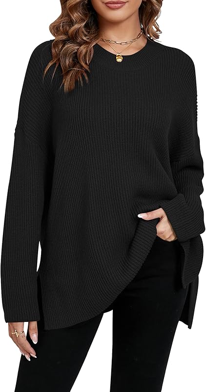 CAKULO Women's Batwing Oversized Loose Fall Knitted Pullover
