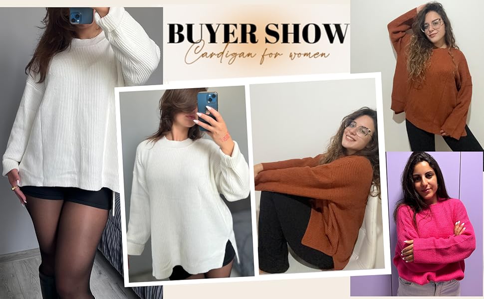 CAKULO Women's Batwing Oversized Loose Fall Knitted Pullover