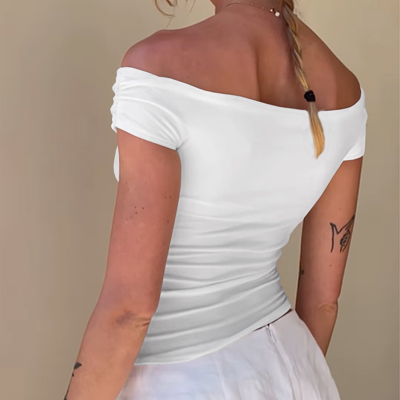 Cakulo Women's Sexy Y2K Off-Shoulder Sleeveless Crop Top