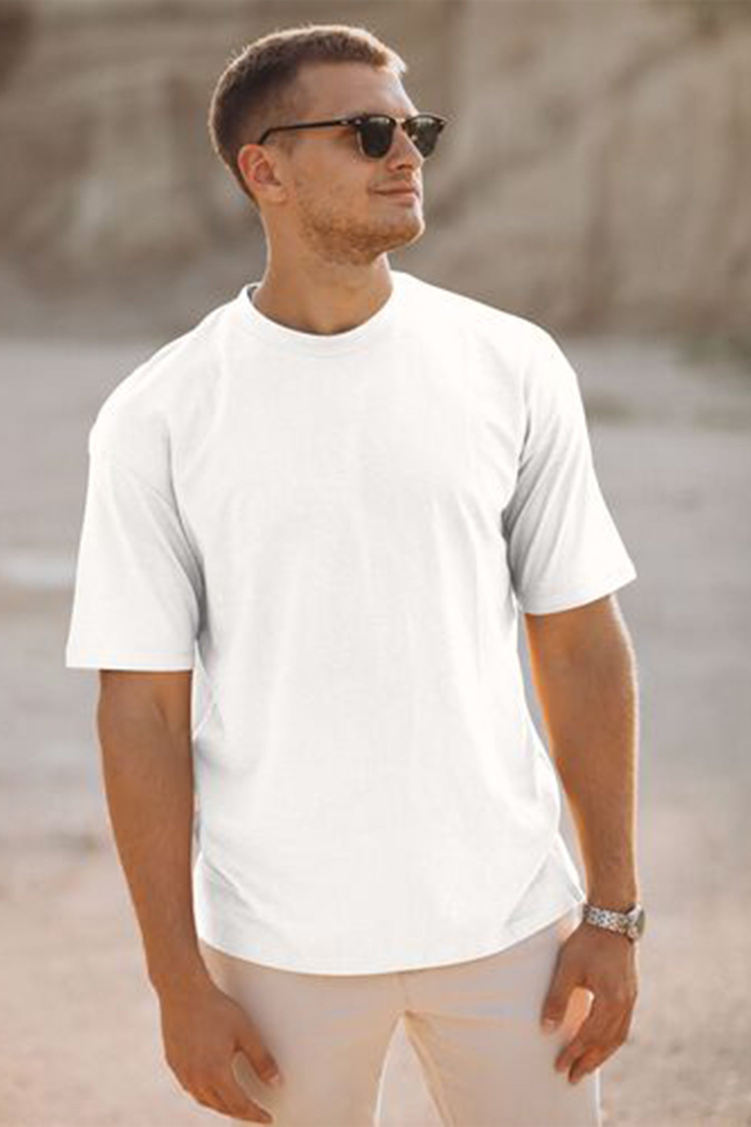 Men's Round Neck Short-Sleeve T-Shirt (Back area print)