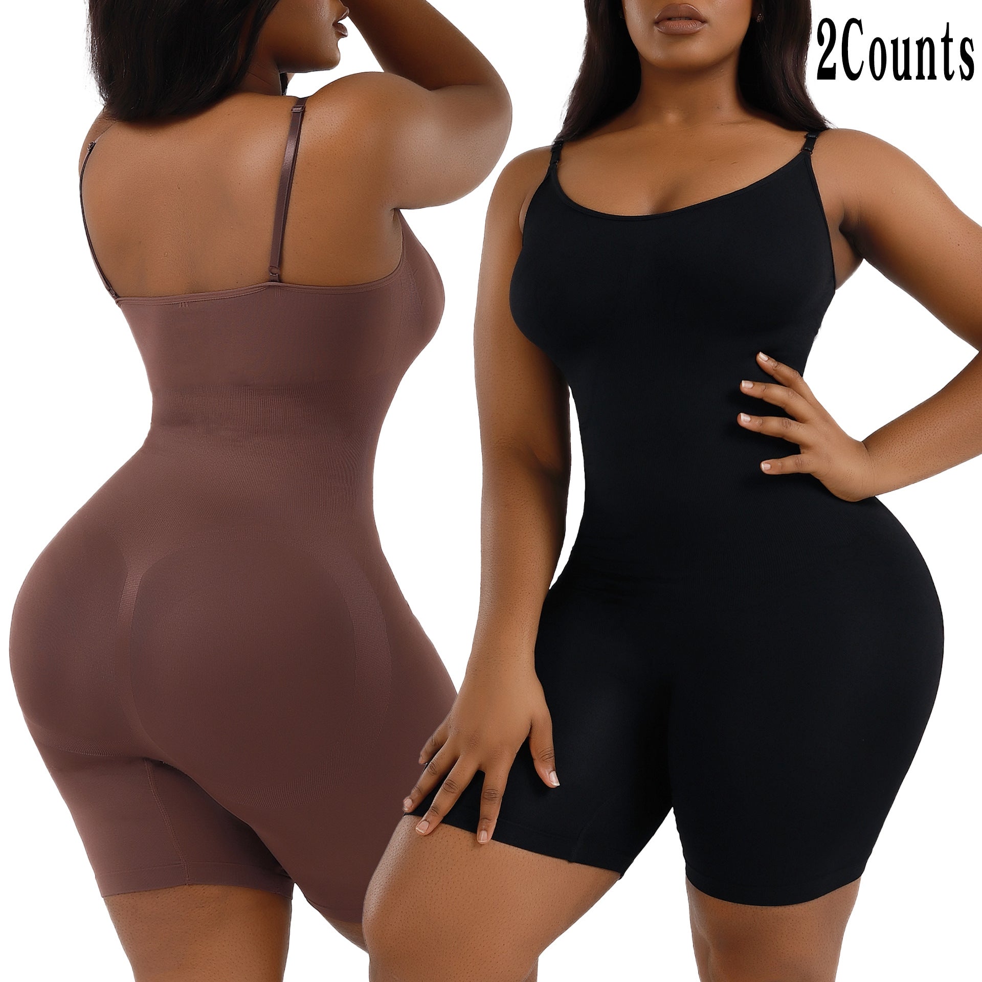 Cakulo Plus Size Postpartum Hip Lifting Seamless Full Body Belly Contraction One Piece Shapewear