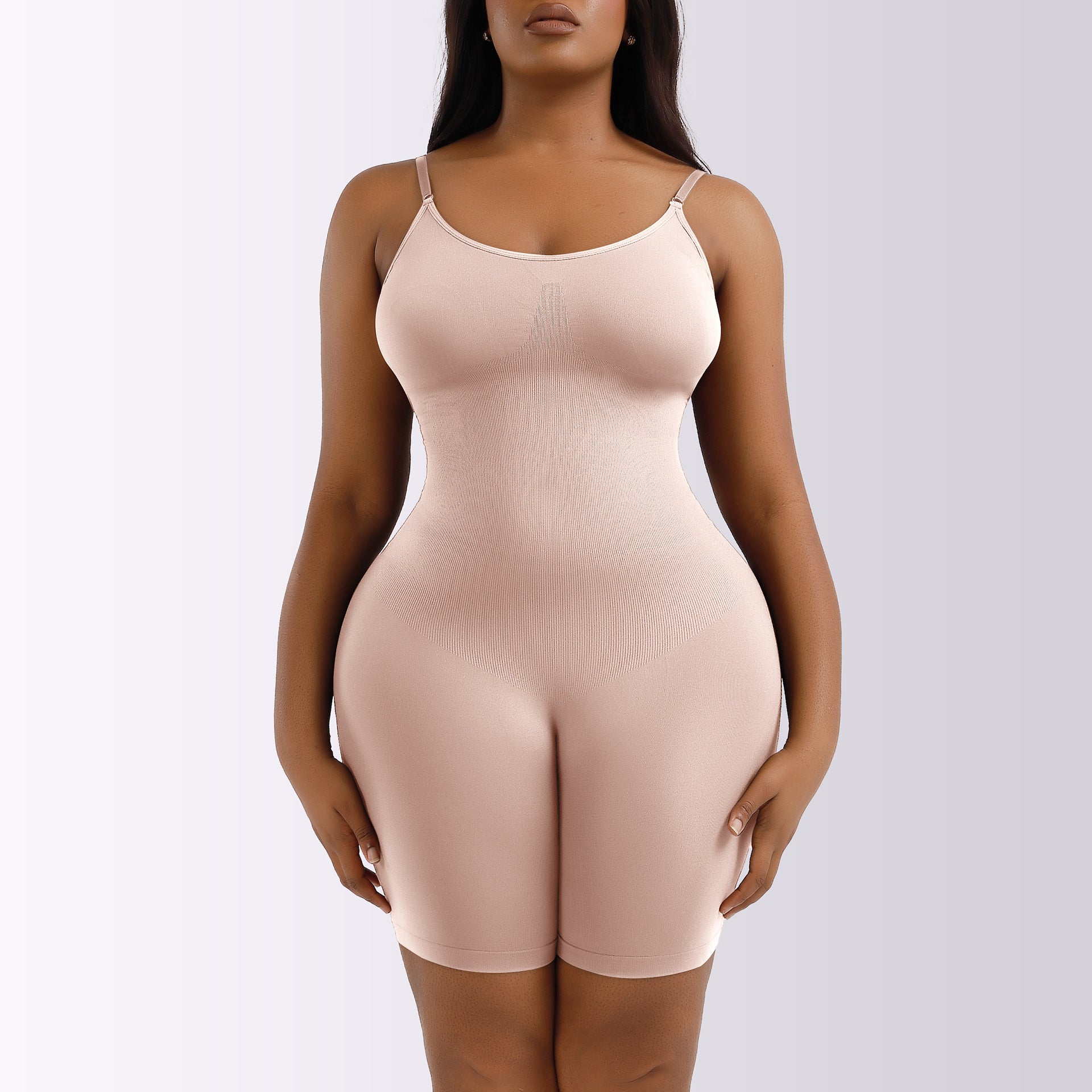 Cakulo Plus Size Postpartum Hip Lifting Seamless Full Body Belly Contraction One Piece Shapewear