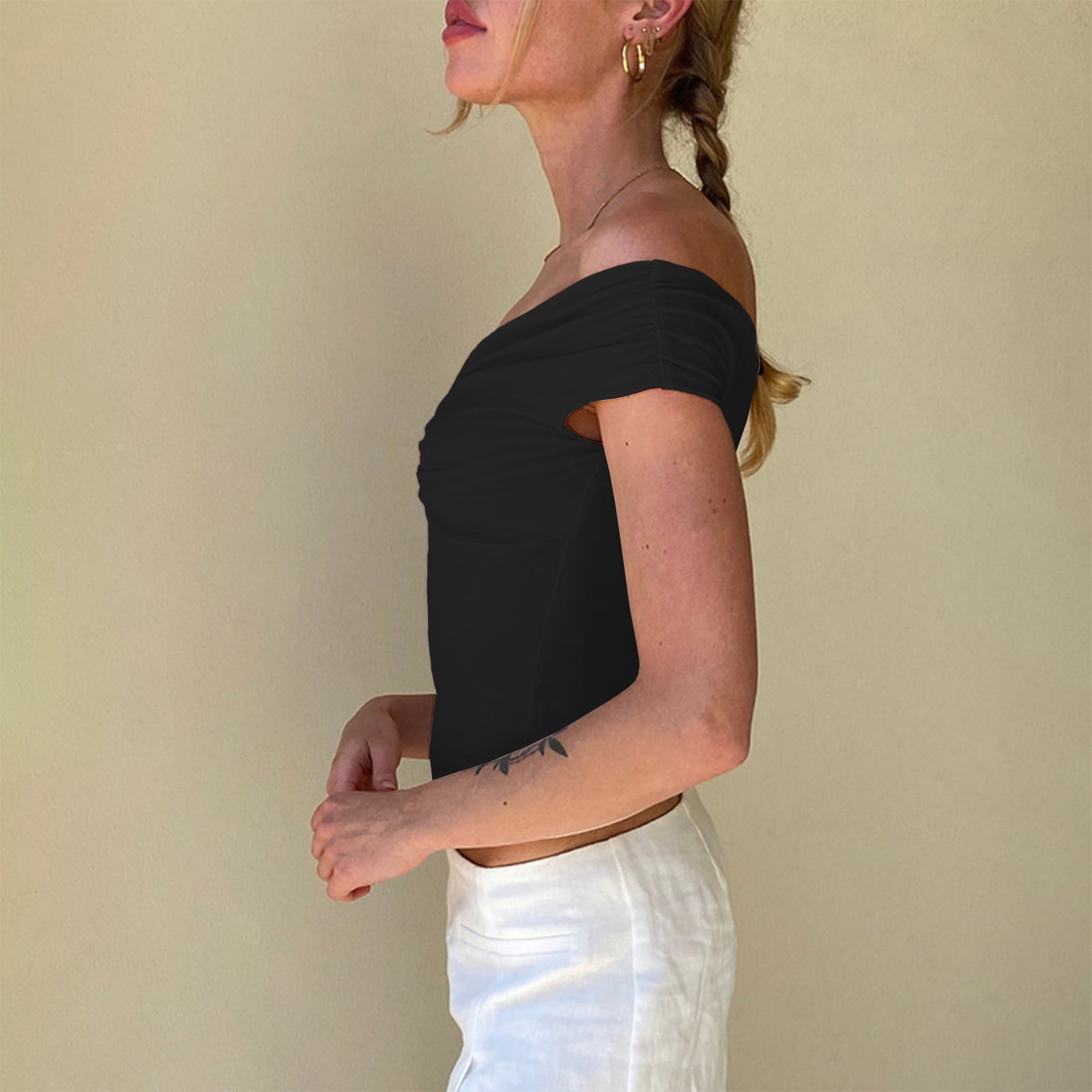 Cakulo Women's Sexy Y2K Off-Shoulder Sleeveless Crop Top