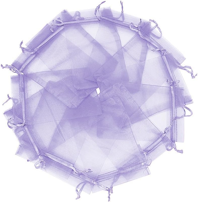 100pcs Grey Organza Bags 5x7in Drawstring Jewelry Party Wedding Favors