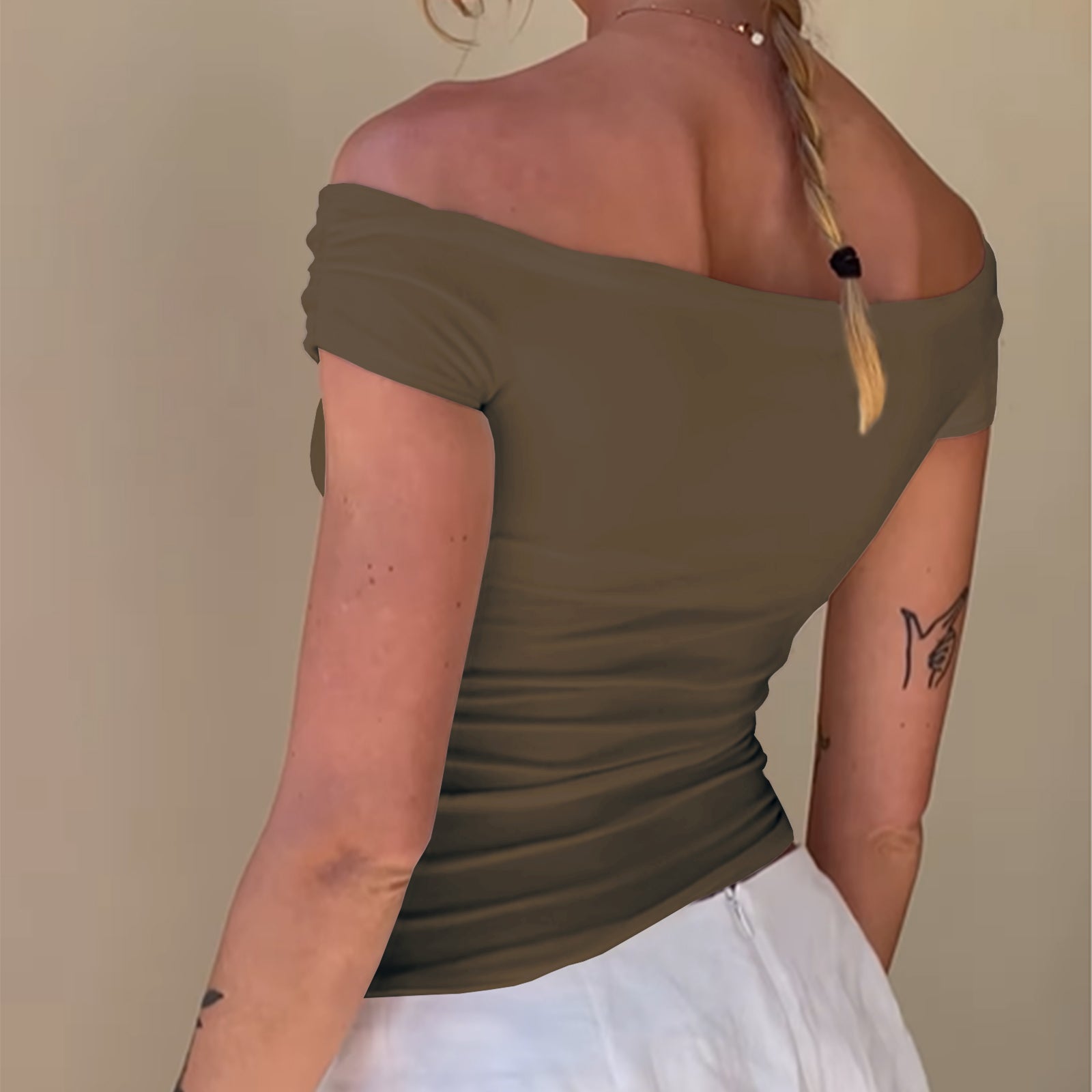 Cakulo Women's Sexy Y2K Off-Shoulder Sleeveless Crop Top