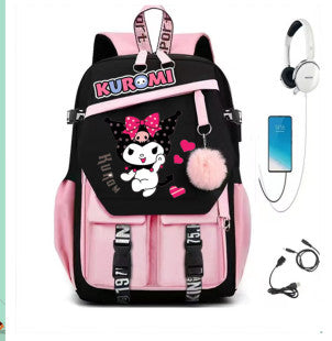 Yanmao Cat Backpack for Children, Elementary School Students in Grades Three to Six, Boys and Girls, Middle School Students, College Students, Campus Double Shoulder Bag