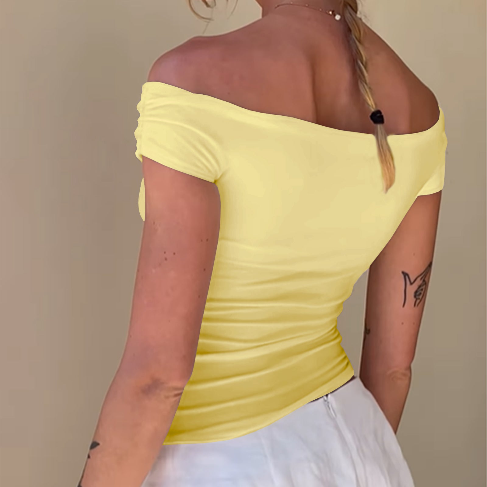 Cakulo Women's Sexy Y2K Off-Shoulder Sleeveless Crop Top