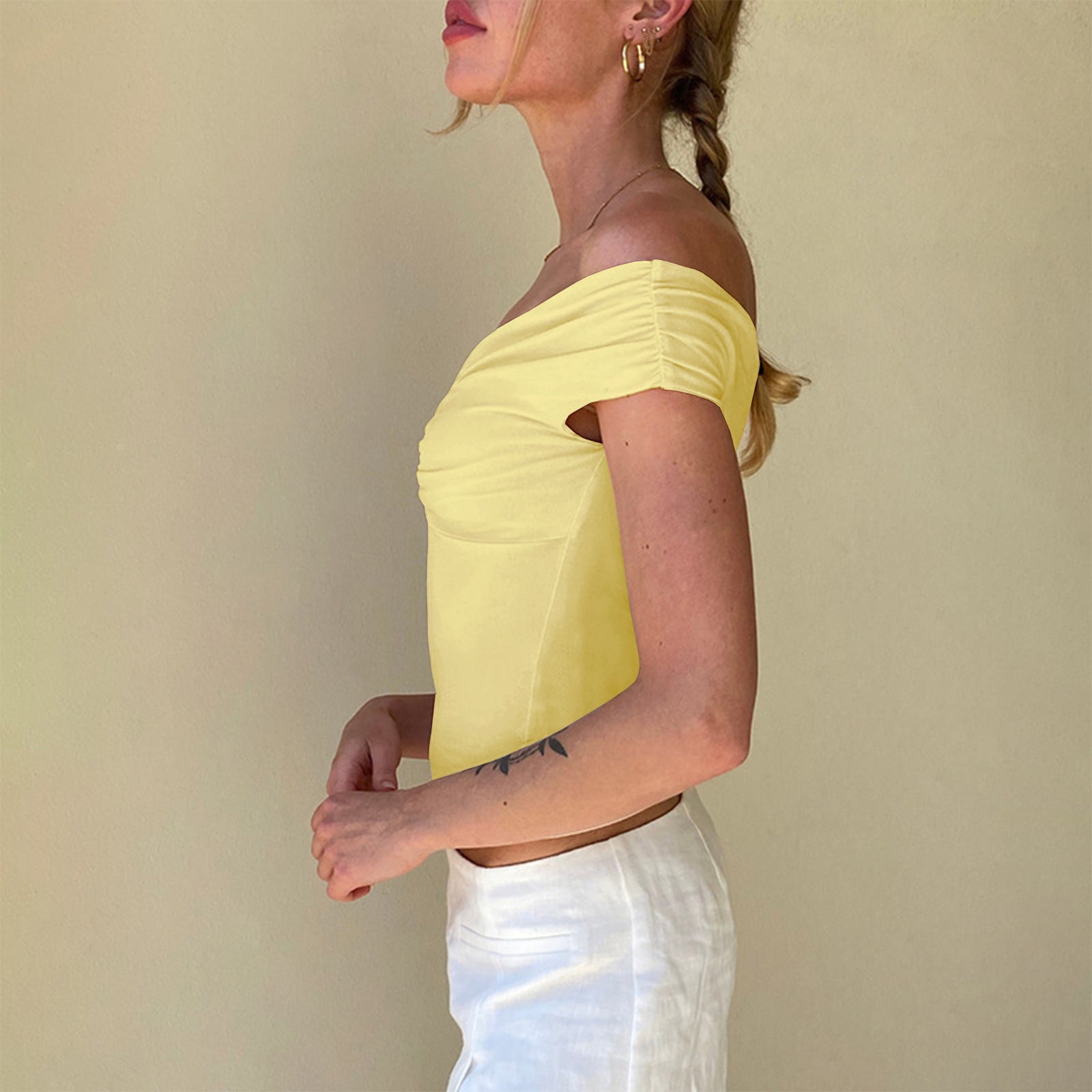 Cakulo Women's Sexy Y2K Off-Shoulder Sleeveless Crop Top