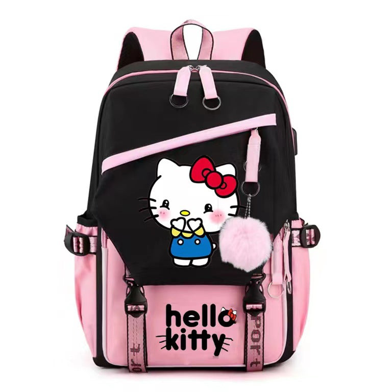 Yanmao Cat Backpack for Children, Elementary School Students in Grades Three to Six, Boys and Girls, Middle School Students, College Students, Campus Double Shoulder Bag