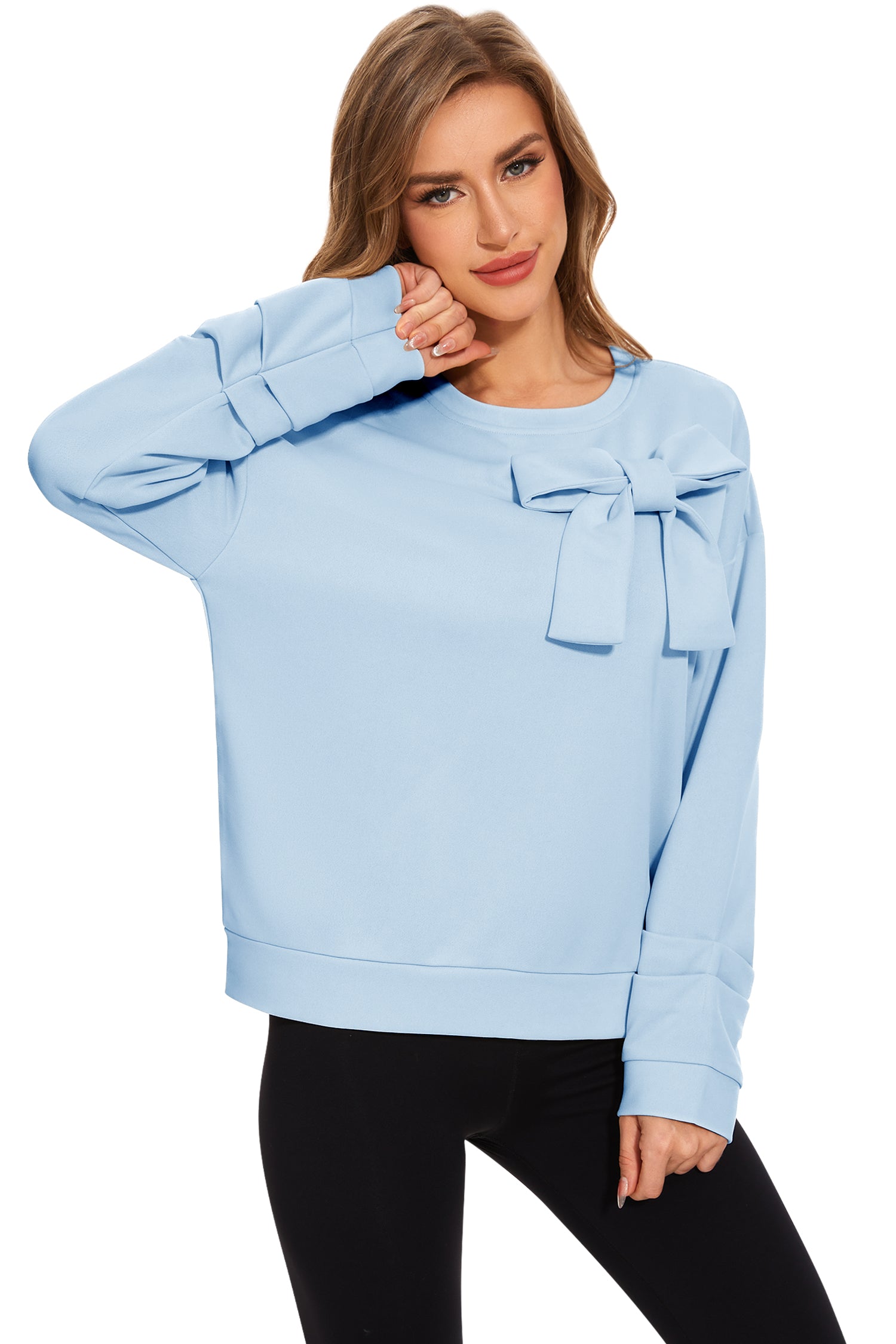 Cakulo Women's Oversized Bow Tunic Sweatshirt