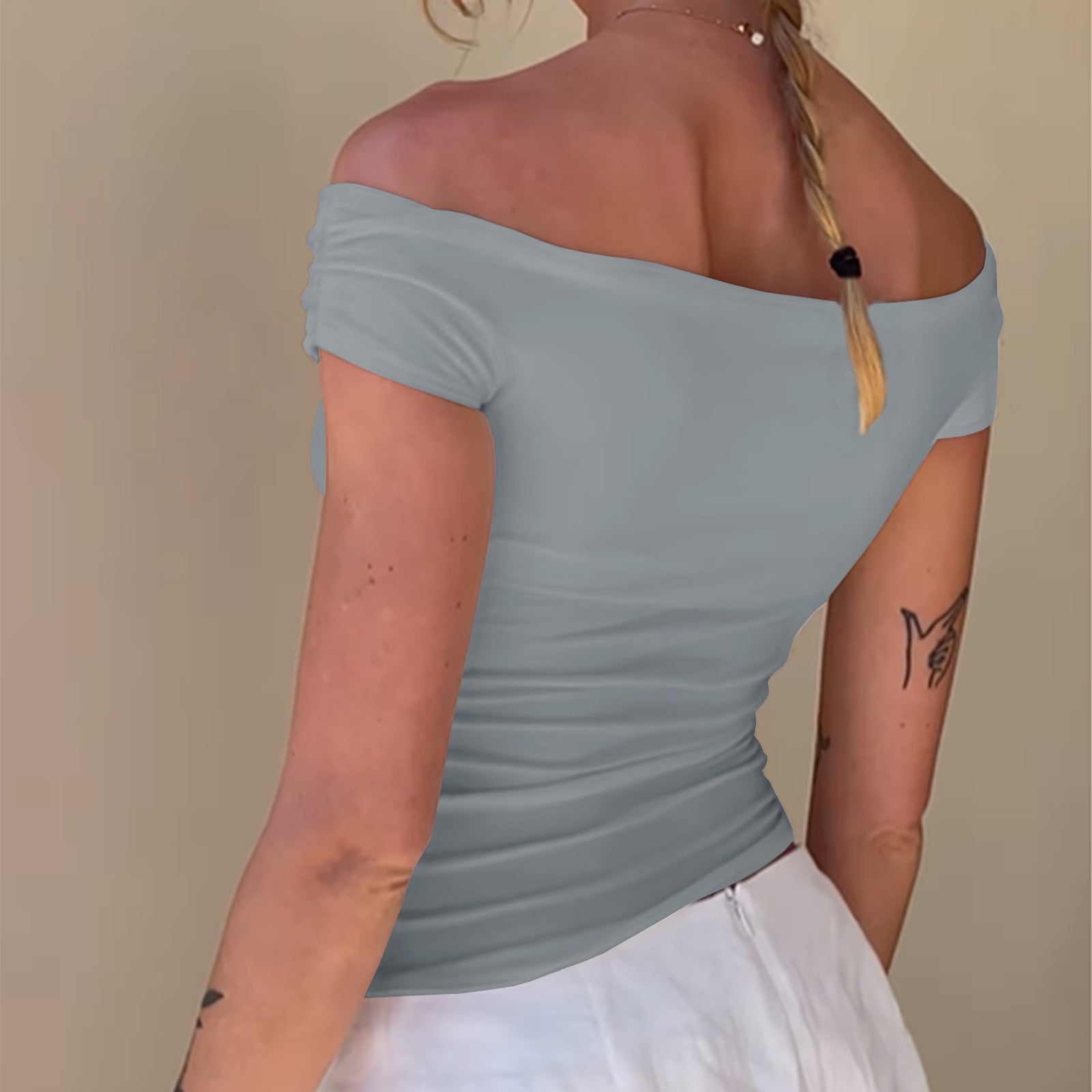 Cakulo Women's Sexy Y2K Off-Shoulder Sleeveless Crop Top