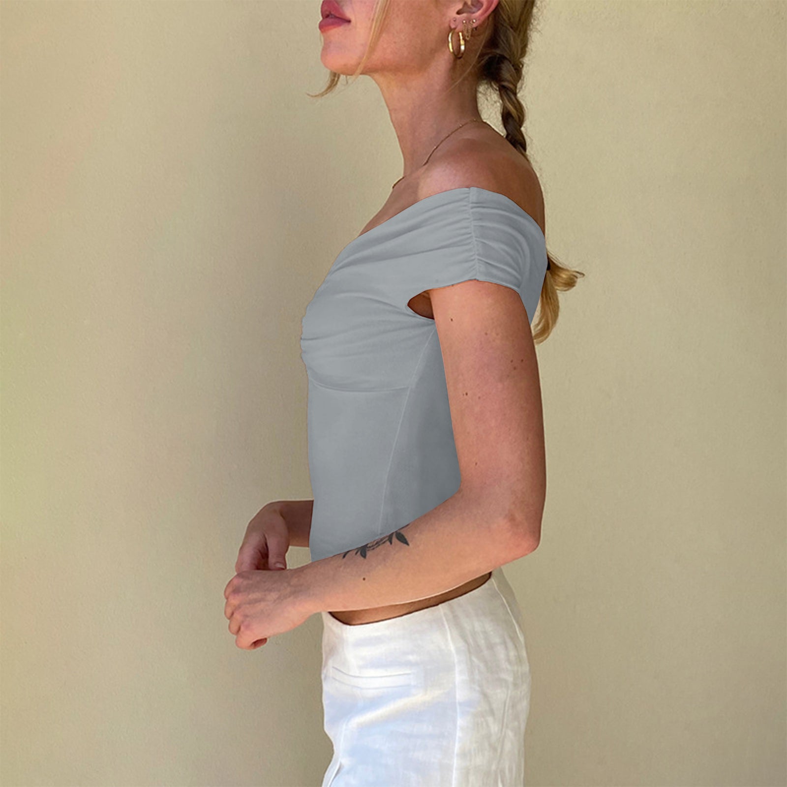 Cakulo Women's Sexy Y2K Off-Shoulder Sleeveless Crop Top