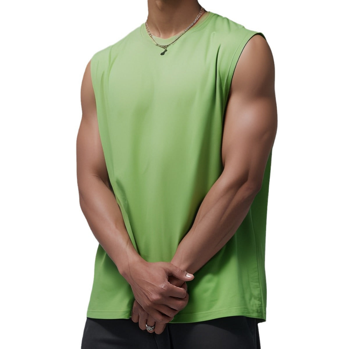 Cakulo Men's Wide Shoulder Sleeveless Vest Men's Simple Solid Color Loose