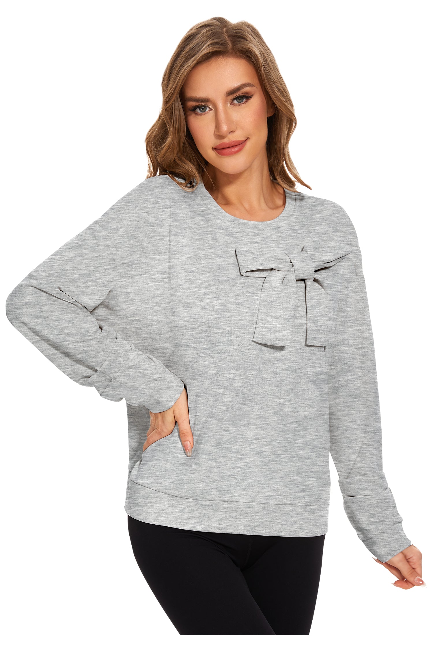 Cakulo Women's Oversized Bow Tunic Sweatshirt