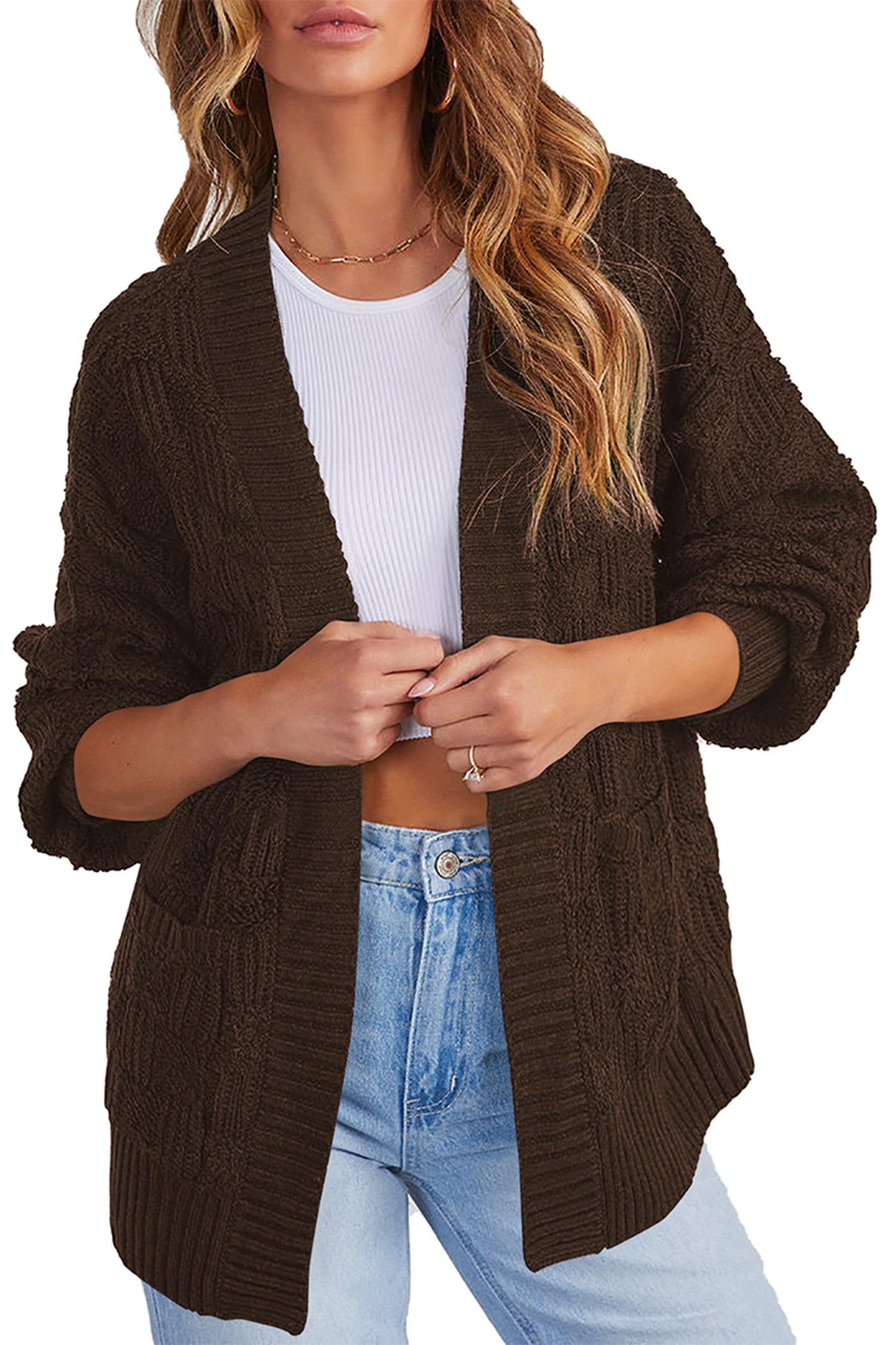 Cakulo Women's Oversized Checkered Cardigan