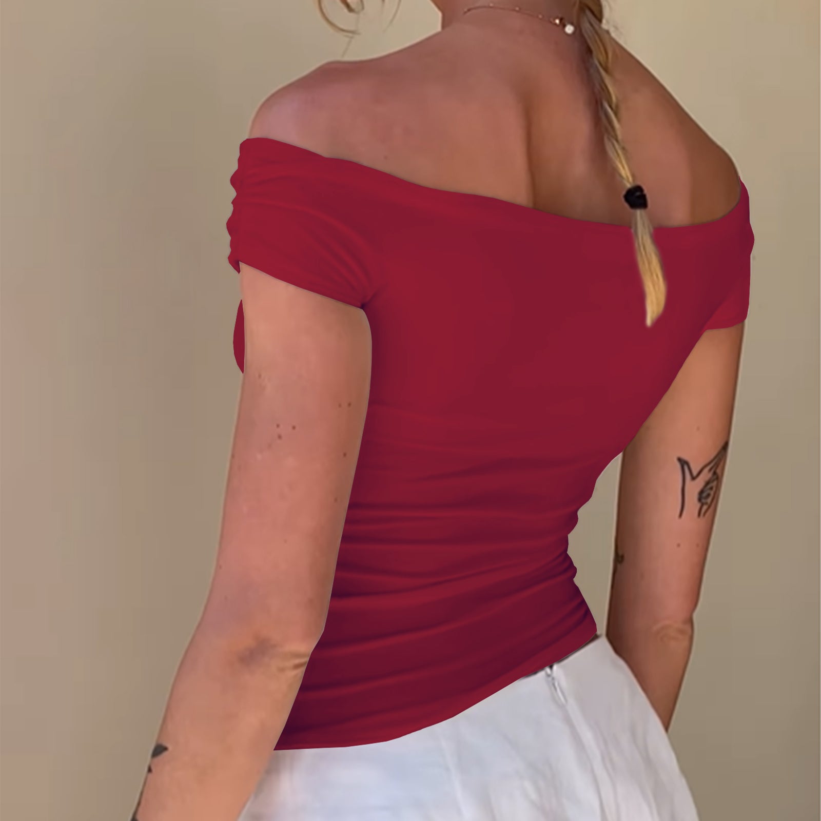 Cakulo Women's Sexy Y2K Off-Shoulder Sleeveless Crop Top