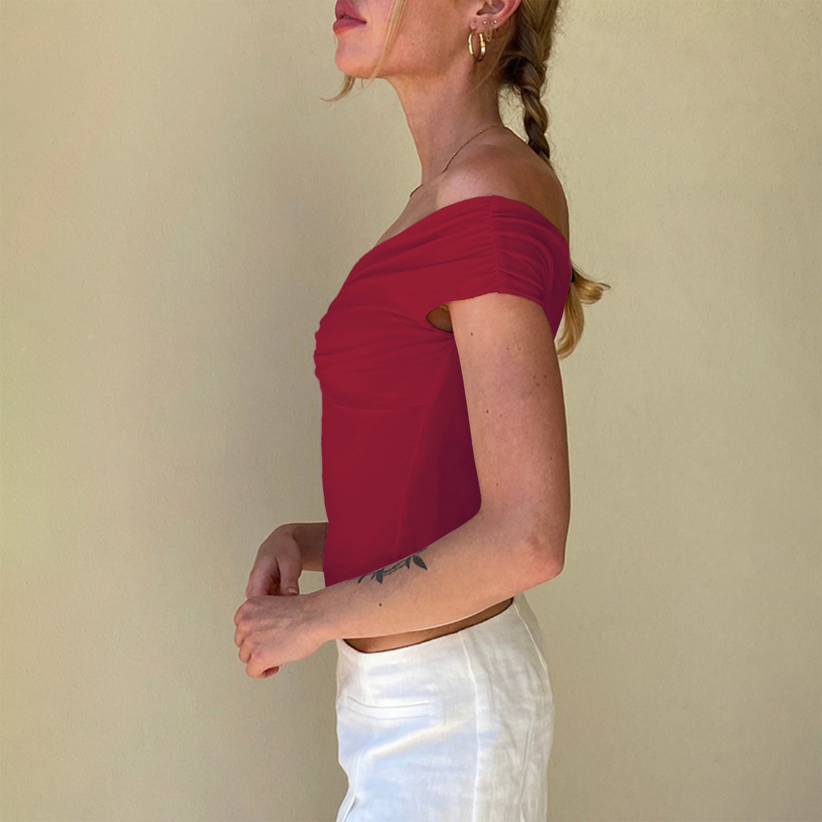 Cakulo Women's Sexy Y2K Off-Shoulder Sleeveless Crop Top