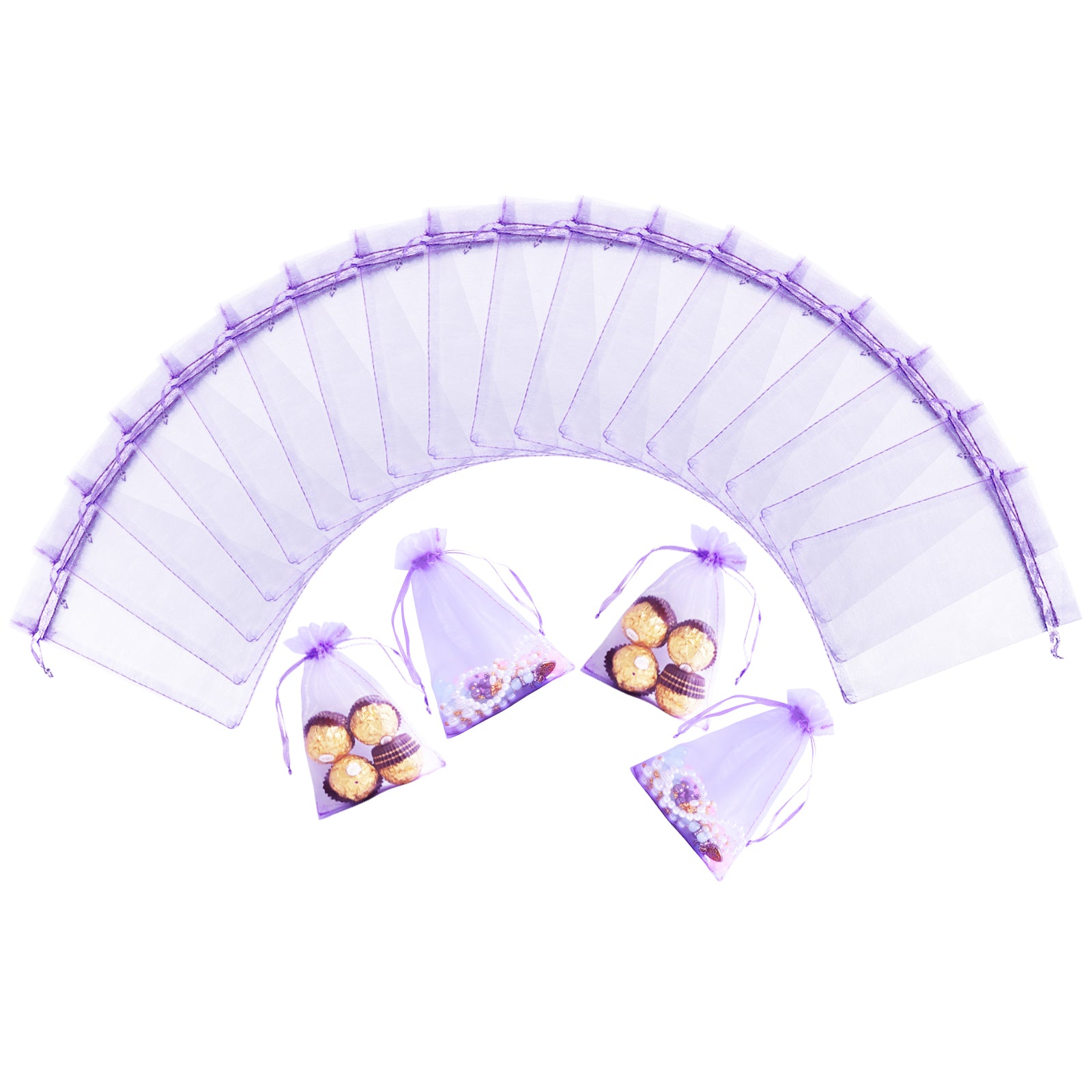 Women's Plus Size Yoga Flare Capris Drawstring Organza Bags Store Rings Earrings Wedding Baby Shower Favors