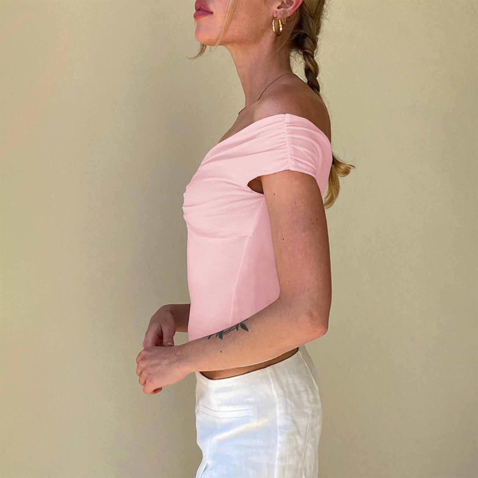 Cakulo Women's Sexy Y2K Off-Shoulder Sleeveless Crop Top