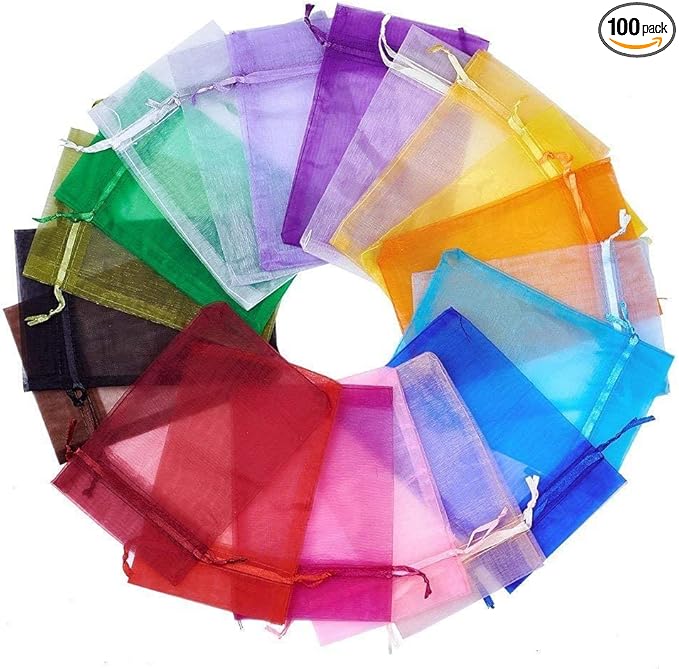Women's Plus Size Yoga Flare Capris Drawstring Organza Bags Store Rings Earrings Wedding Baby Shower Favors