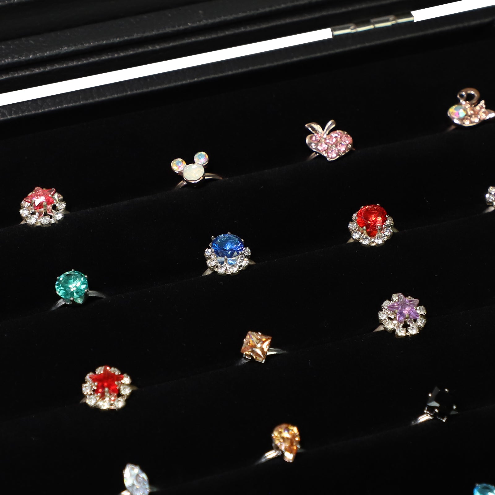 Display Box Black Jewelry Storage Box with Clear Lid Holds Multiple