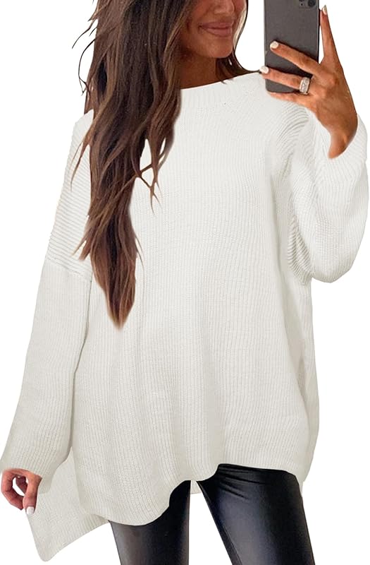 CAKULO Women's Batwing Oversized Loose Fall Knitted Pullover