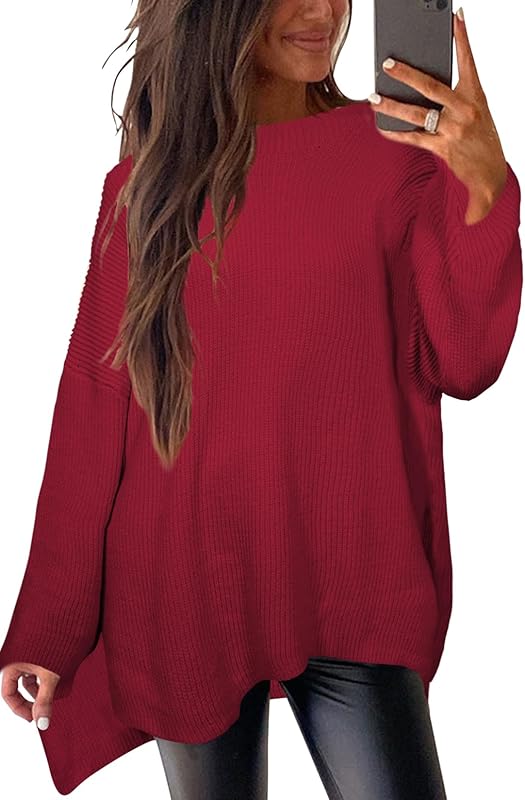 CAKULO Women's Batwing Oversized Loose Fall Knitted Pullover