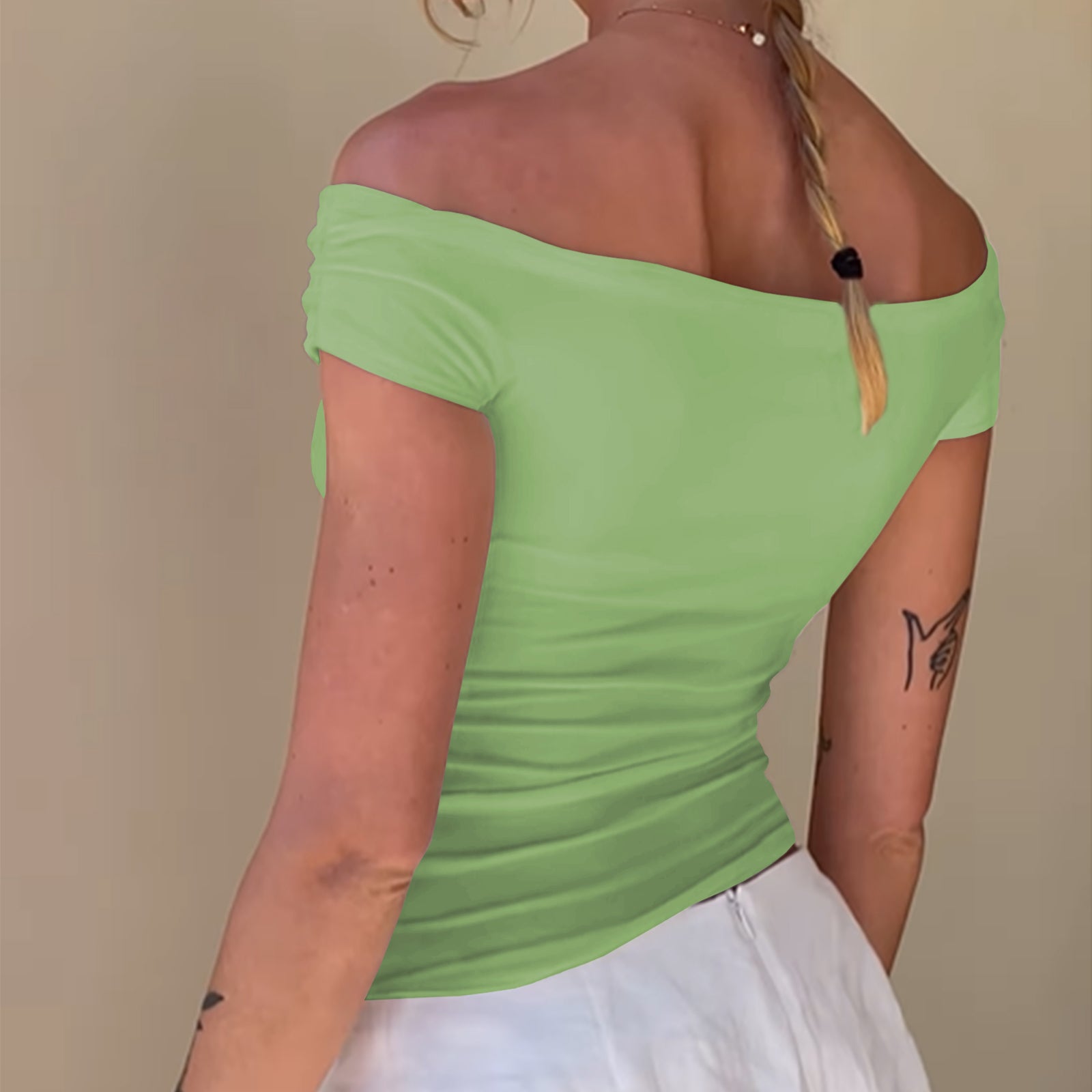 Cakulo Women's Sexy Y2K Off-Shoulder Sleeveless Crop Top