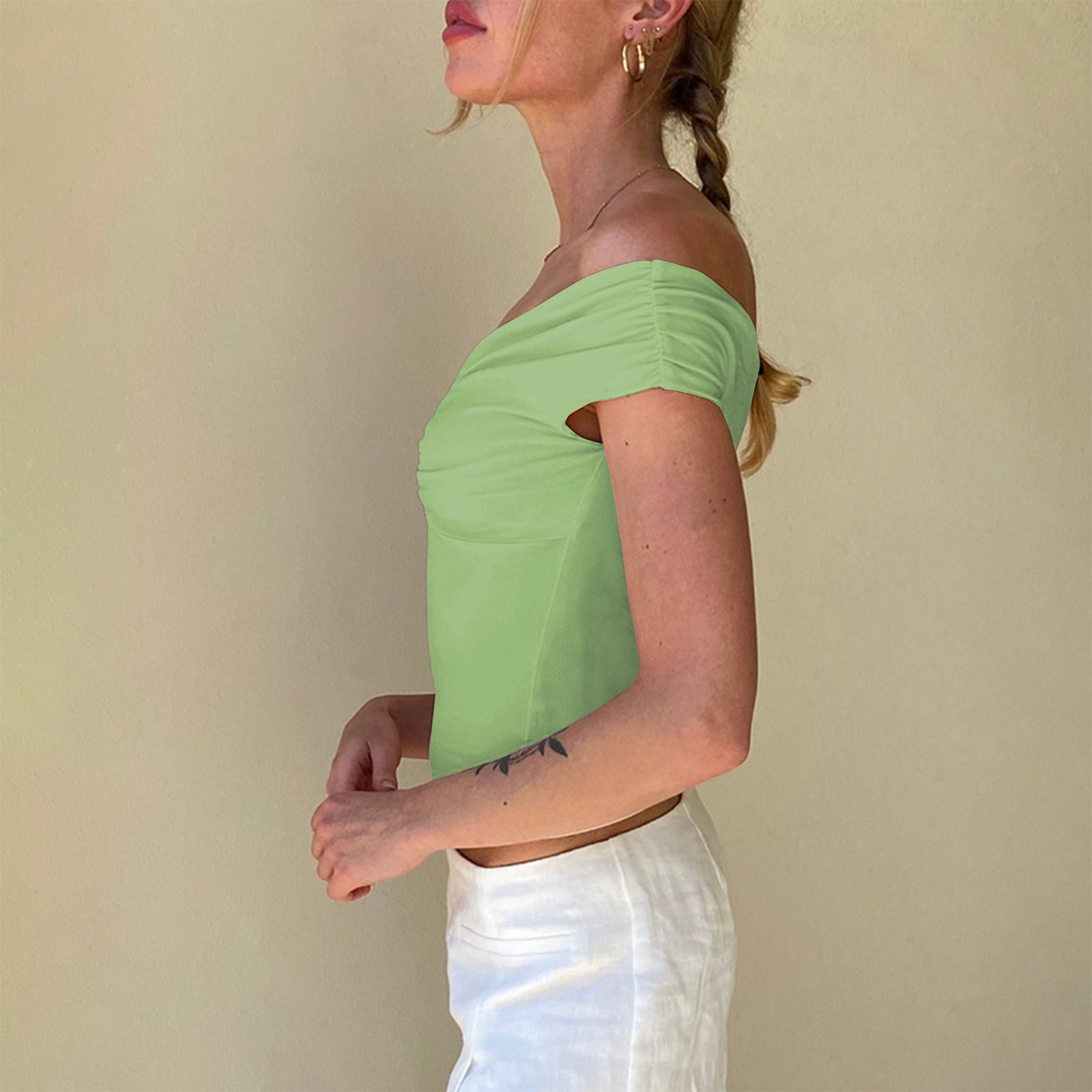 Cakulo Women's Sexy Y2K Off-Shoulder Sleeveless Crop Top