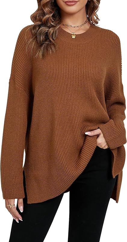 CAKULO Women's Batwing Oversized Loose Fall Knitted Pullover