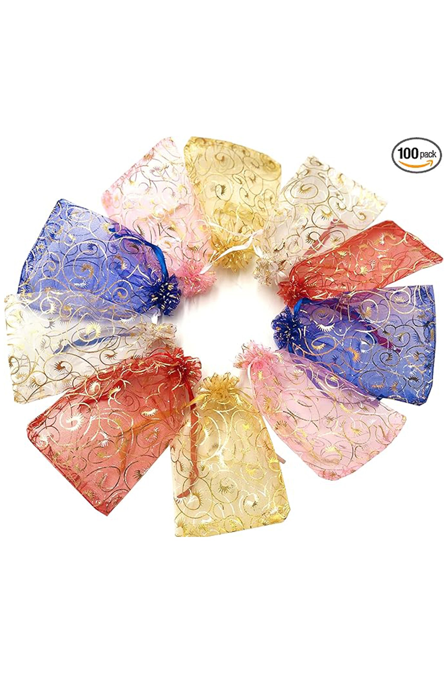 Women's Plus Size Yoga Flare Capris Drawstring Organza Bags Store Rings Earrings Wedding Baby Shower Favors