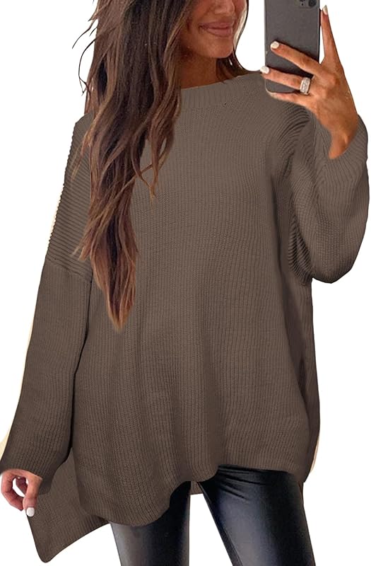 CAKULO Women's Batwing Oversized Loose Fall Knitted Pullover