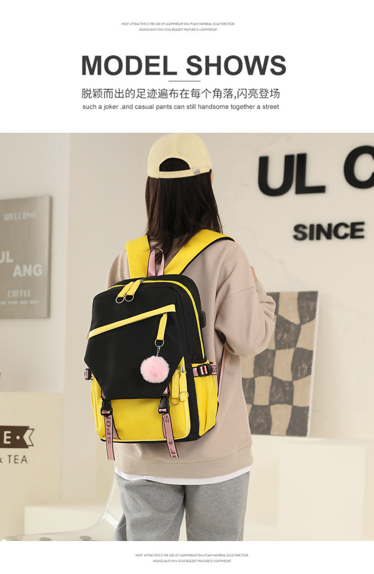 Yanmao Cat Backpack for Children, Elementary School Students in Grades Three to Six, Boys and Girls, Middle School Students, College Students, Campus Double Shoulder Bag