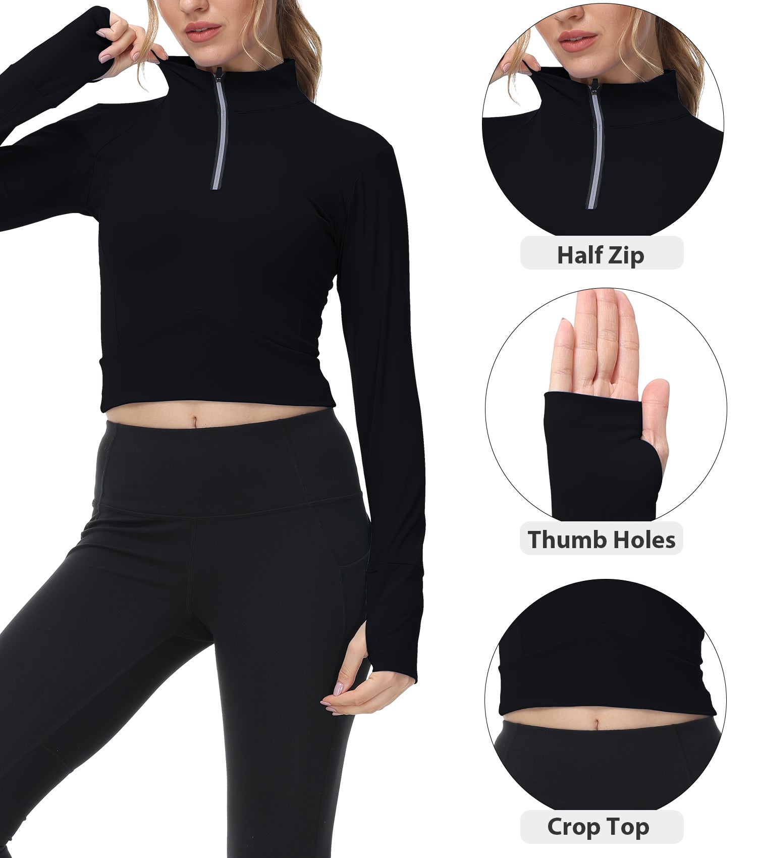 Cakulo Women's 2025 Cropped Zip - Up Workout Jackets. Slim Fit, Lightweight for Running