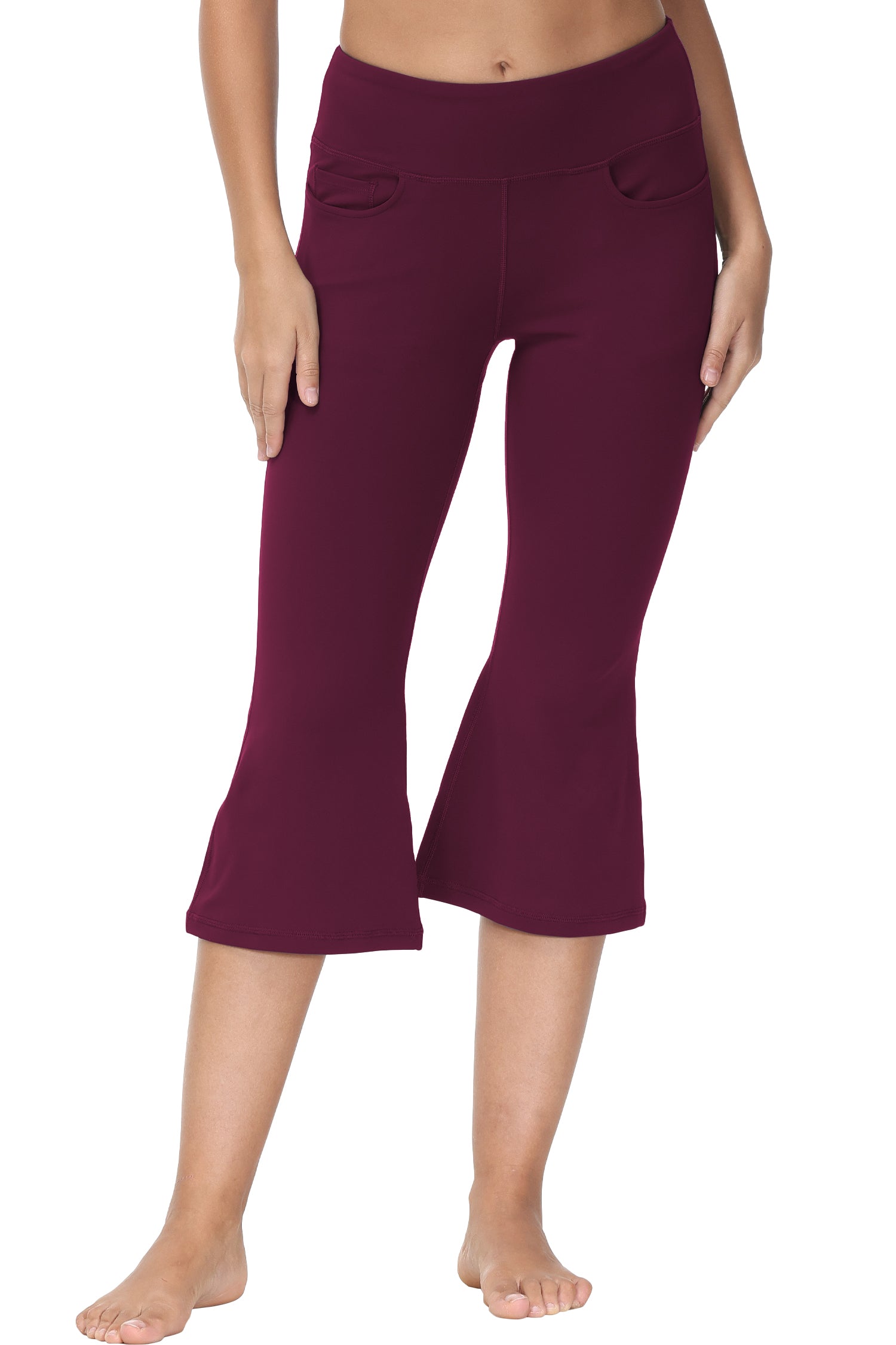 Cakulo Women's Plus Size Yoga Flare Capris