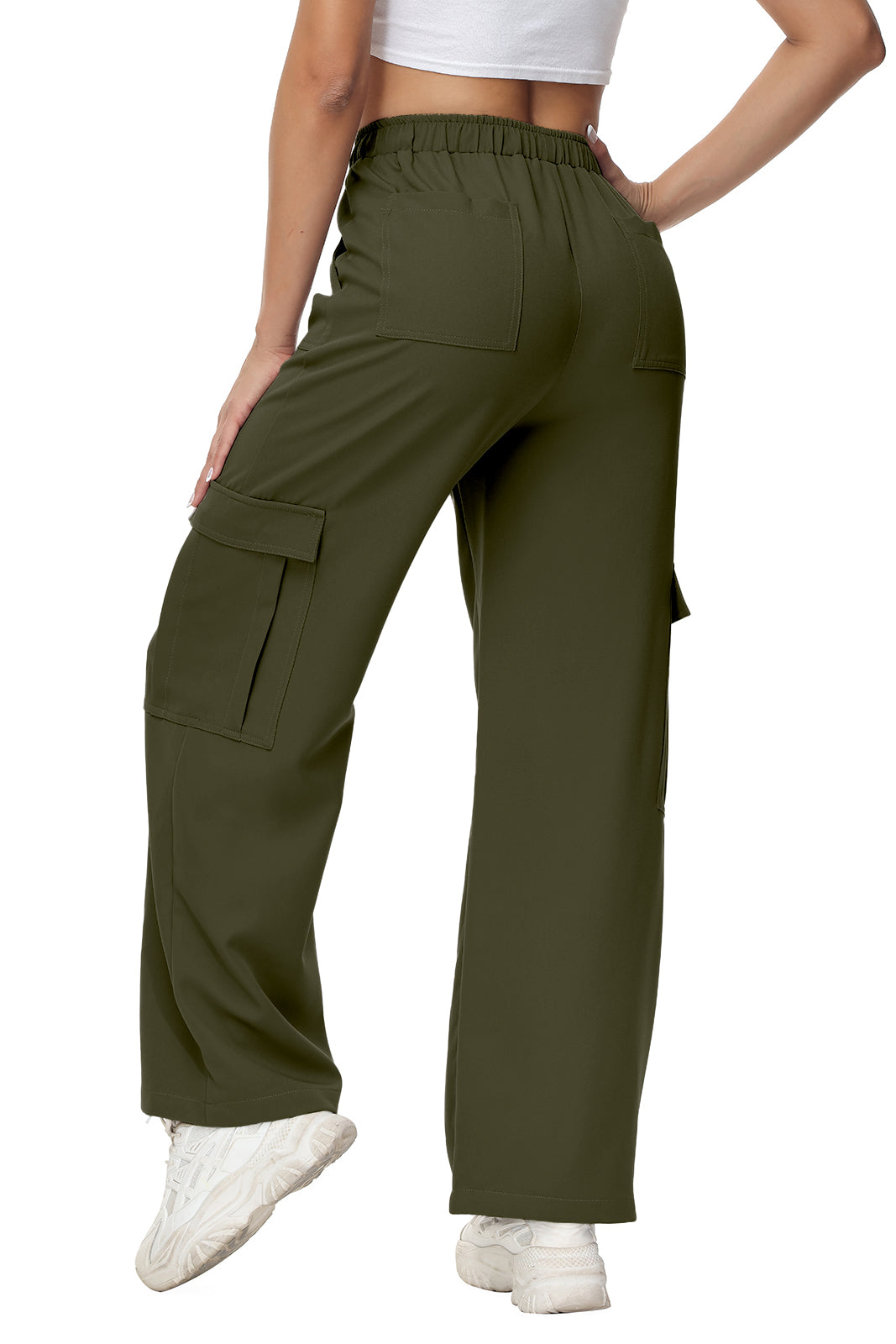 Cakulo Women's Wide Straight Leg Pants with 6 Pockets