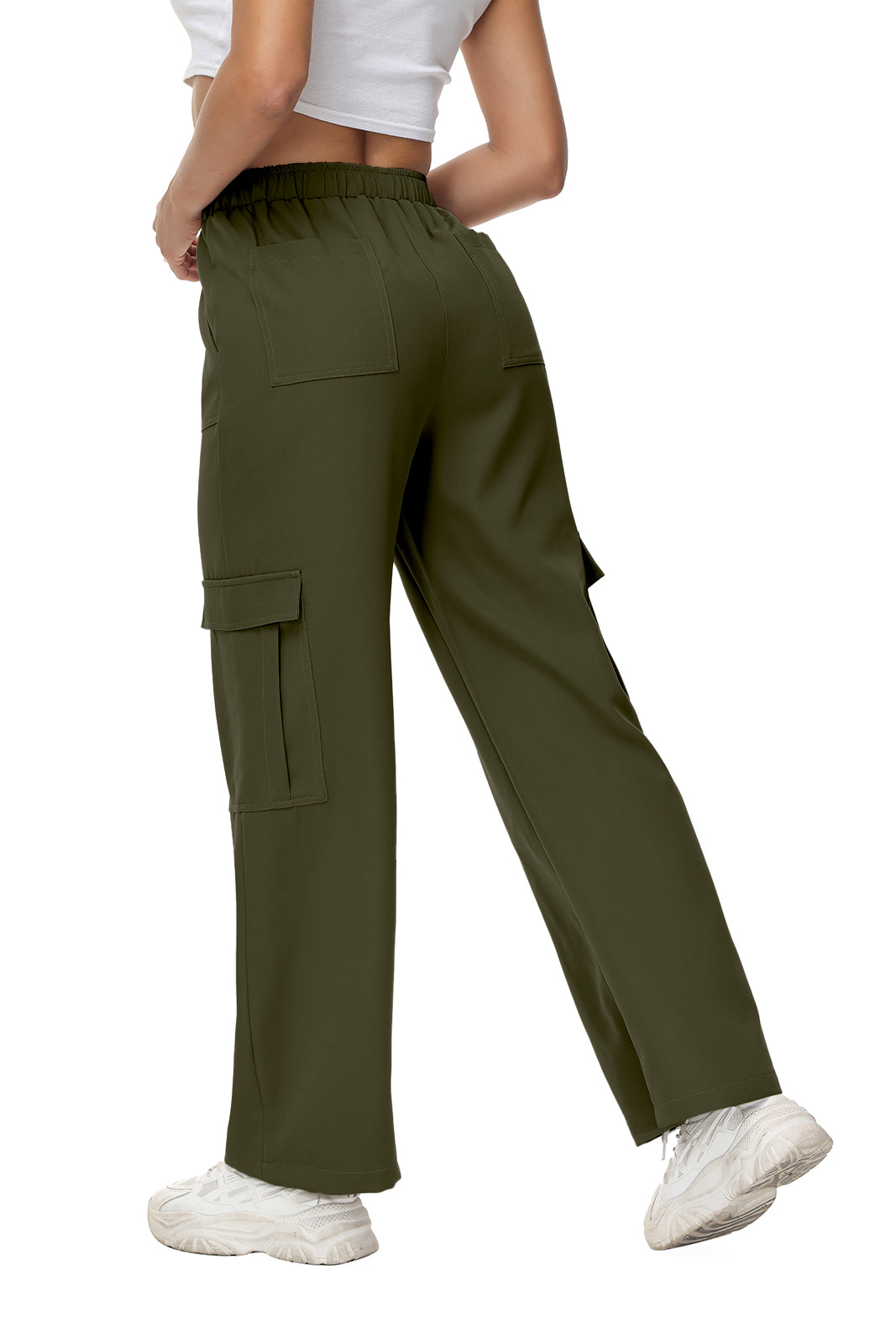 Cakulo Women's Wide Straight Leg Pants with 6 Pockets