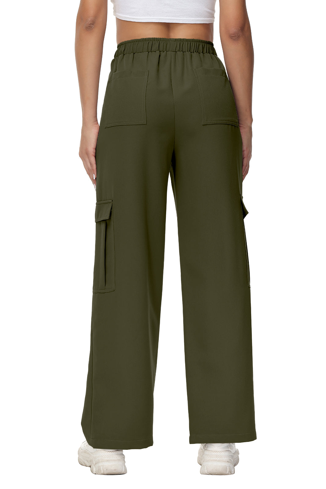 Cakulo Women's Wide Straight Leg Pants with 6 Pockets