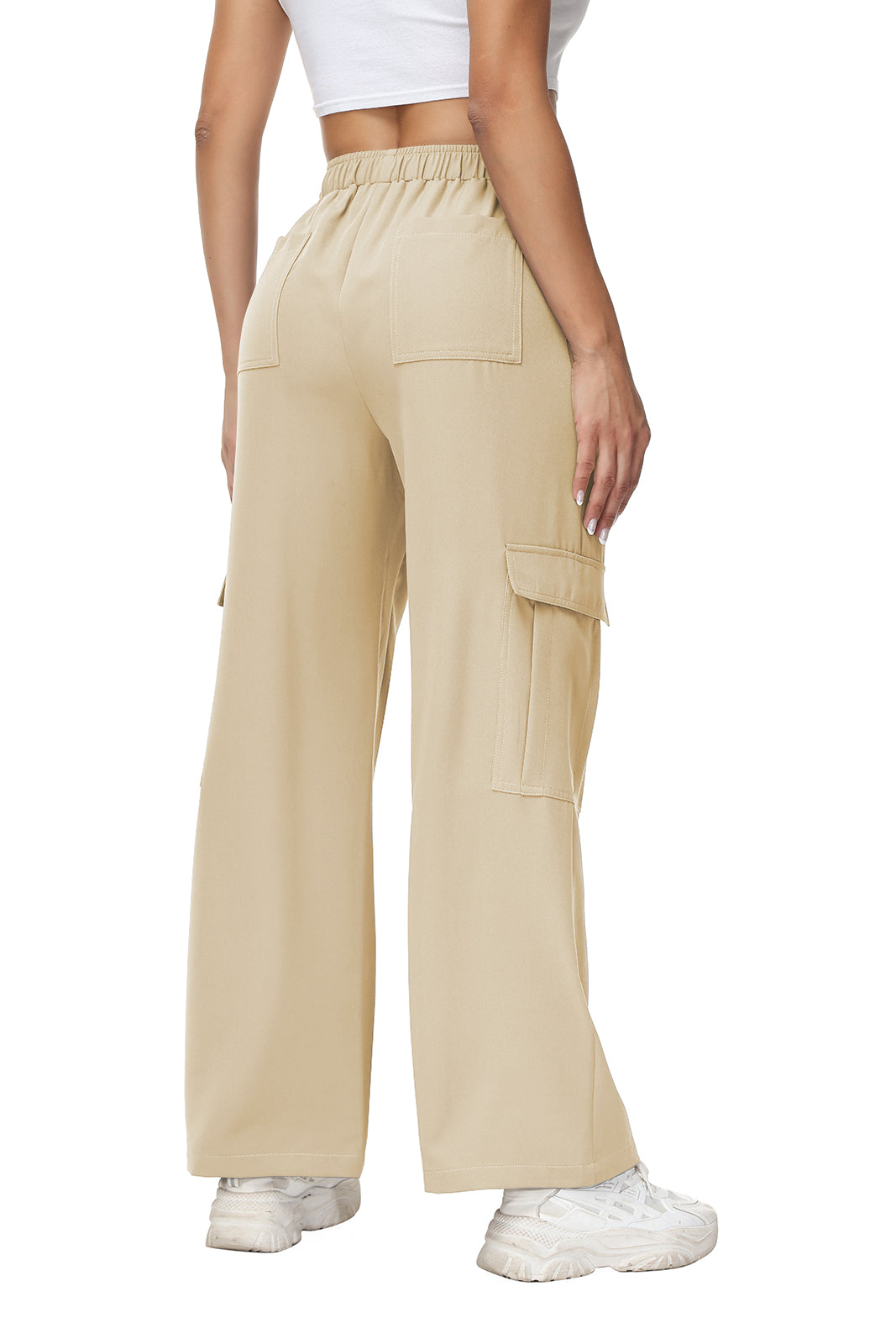 Cakulo Women's Wide Straight Leg Pants with 6 Pockets