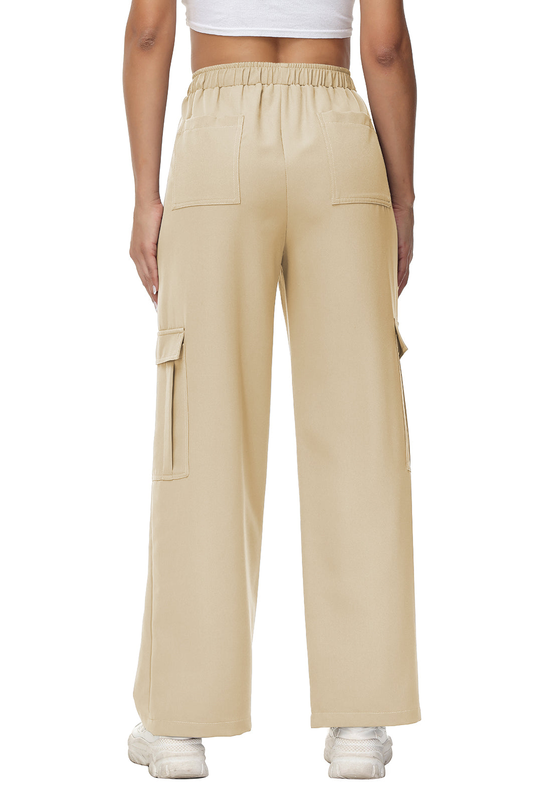 Cakulo Women's Wide Straight Leg Pants with 6 Pockets