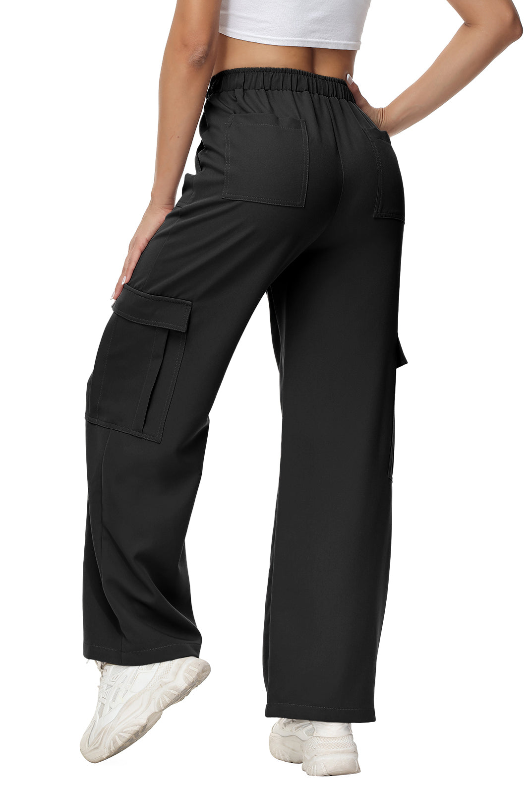 Cakulo Women's Wide Straight Leg Pants with 6 Pockets
