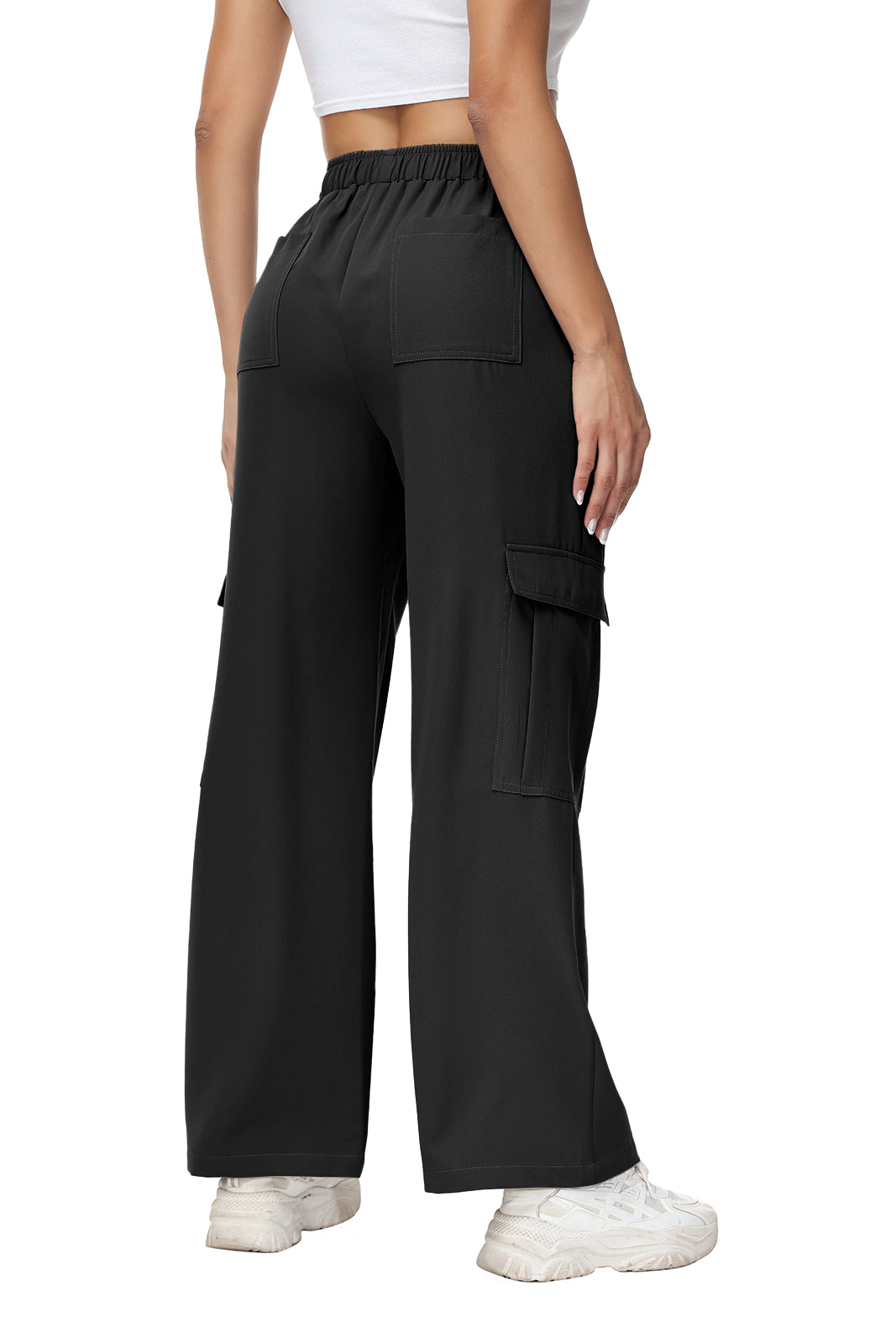 Cakulo Women's Wide Straight Leg Pants with 6 Pockets
