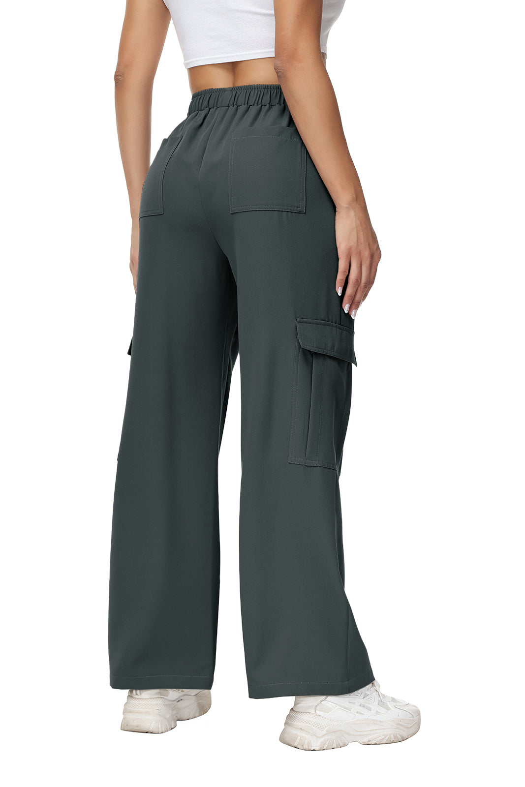 Cakulo Women's Wide Straight Leg Pants with 6 Pockets