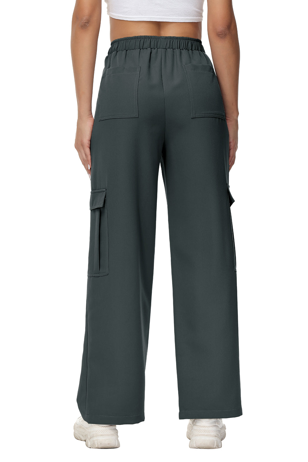 Cakulo Women's Wide Straight Leg Pants with 6 Pockets