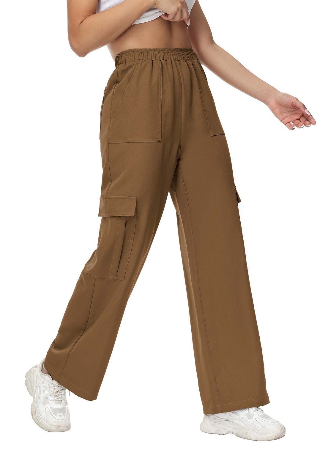 Cakulo Women's Wide Straight Leg Pants with 6 Pockets