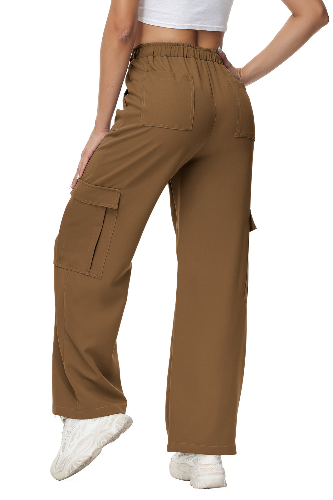 Cakulo Women's Wide Straight Leg Pants with 6 Pockets
