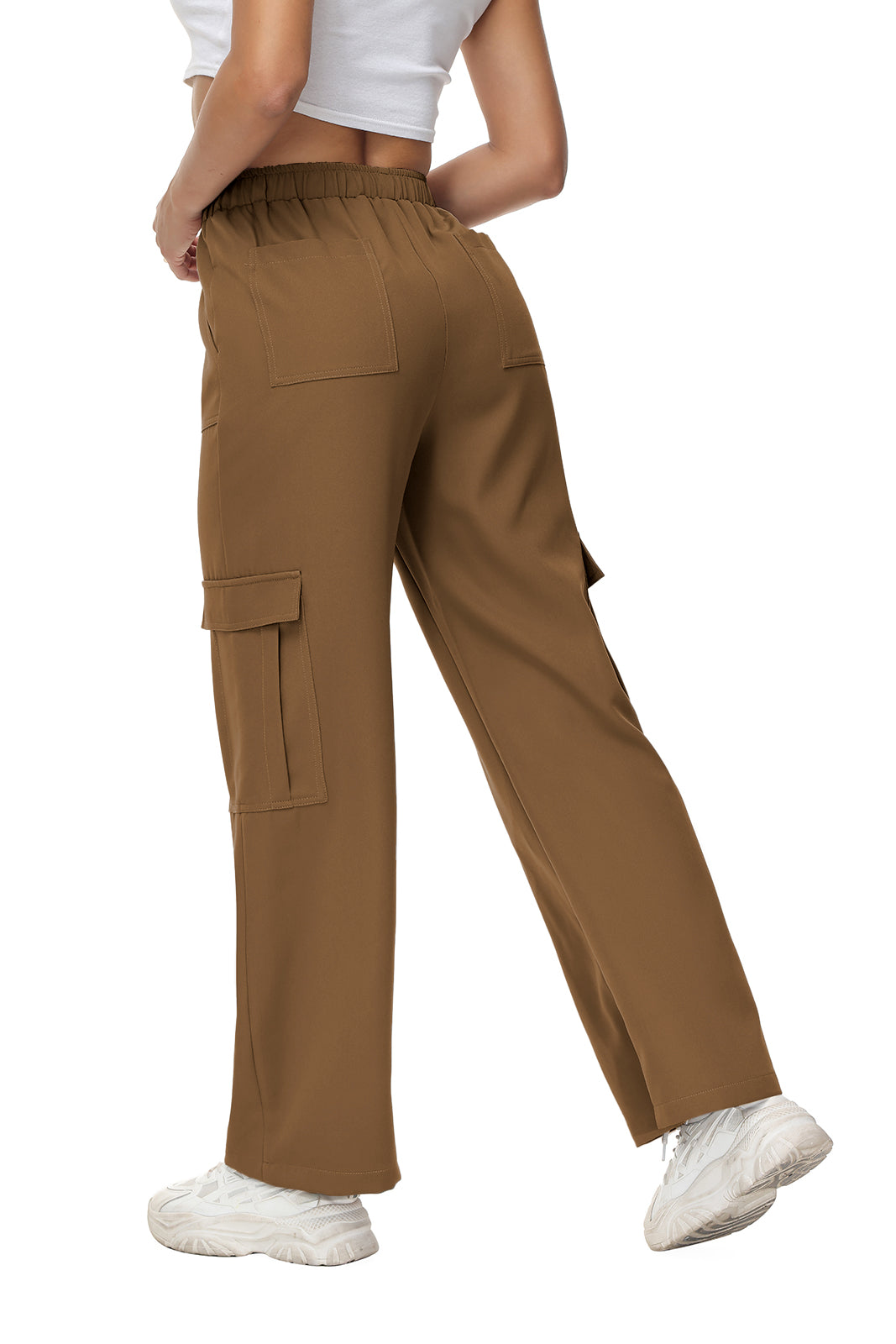 Cakulo Women's Wide Straight Leg Pants with 6 Pockets