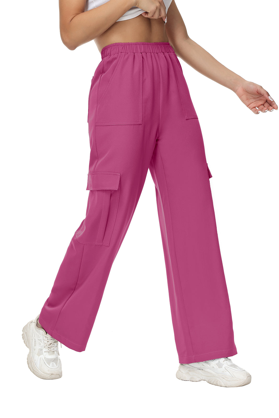 Cakulo Women's Wide Straight Leg Pants with 6 Pockets