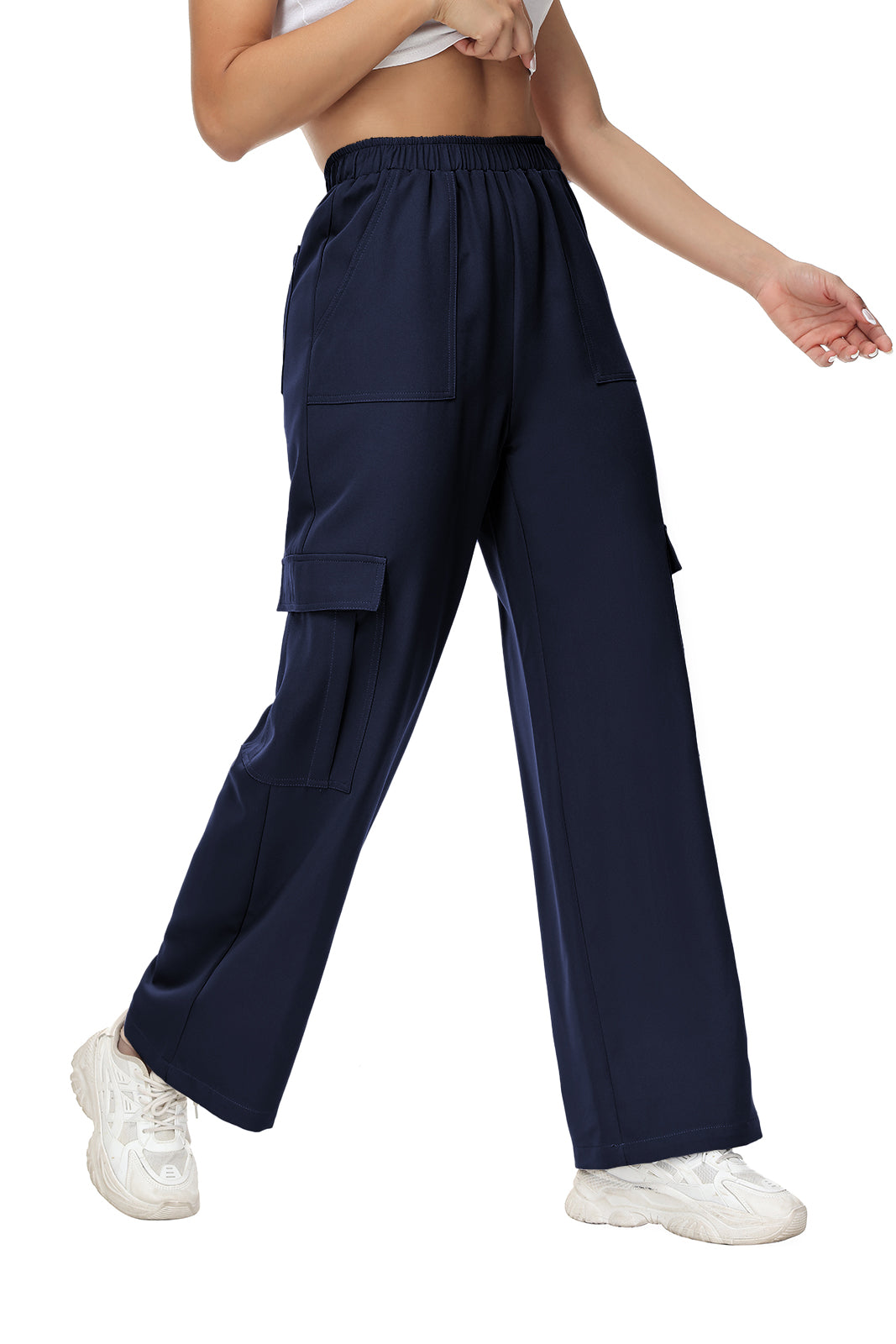 Cakulo Women's Wide Straight Leg Pants with 6 Pockets