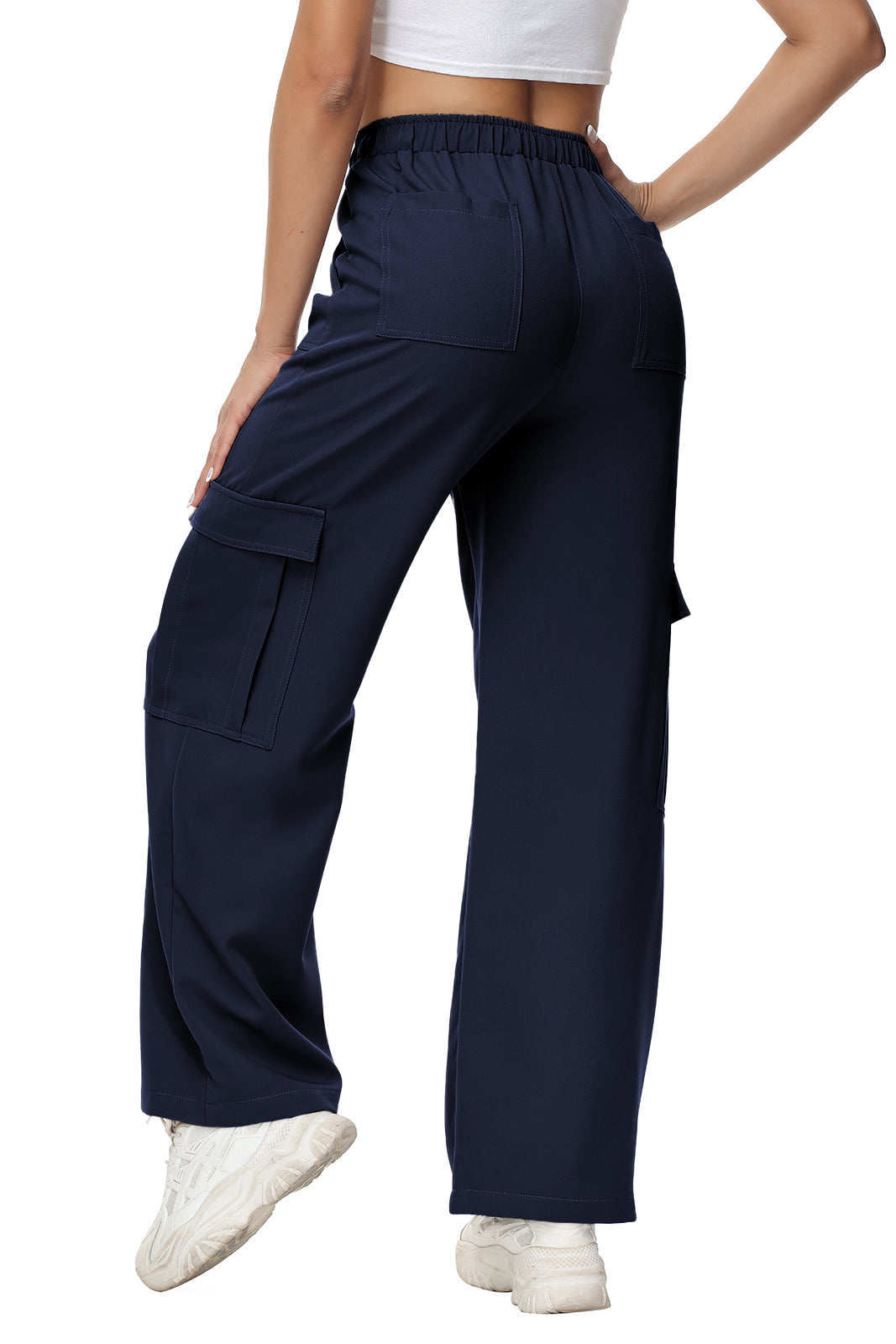 Cakulo Women's Wide Straight Leg Pants with 6 Pockets